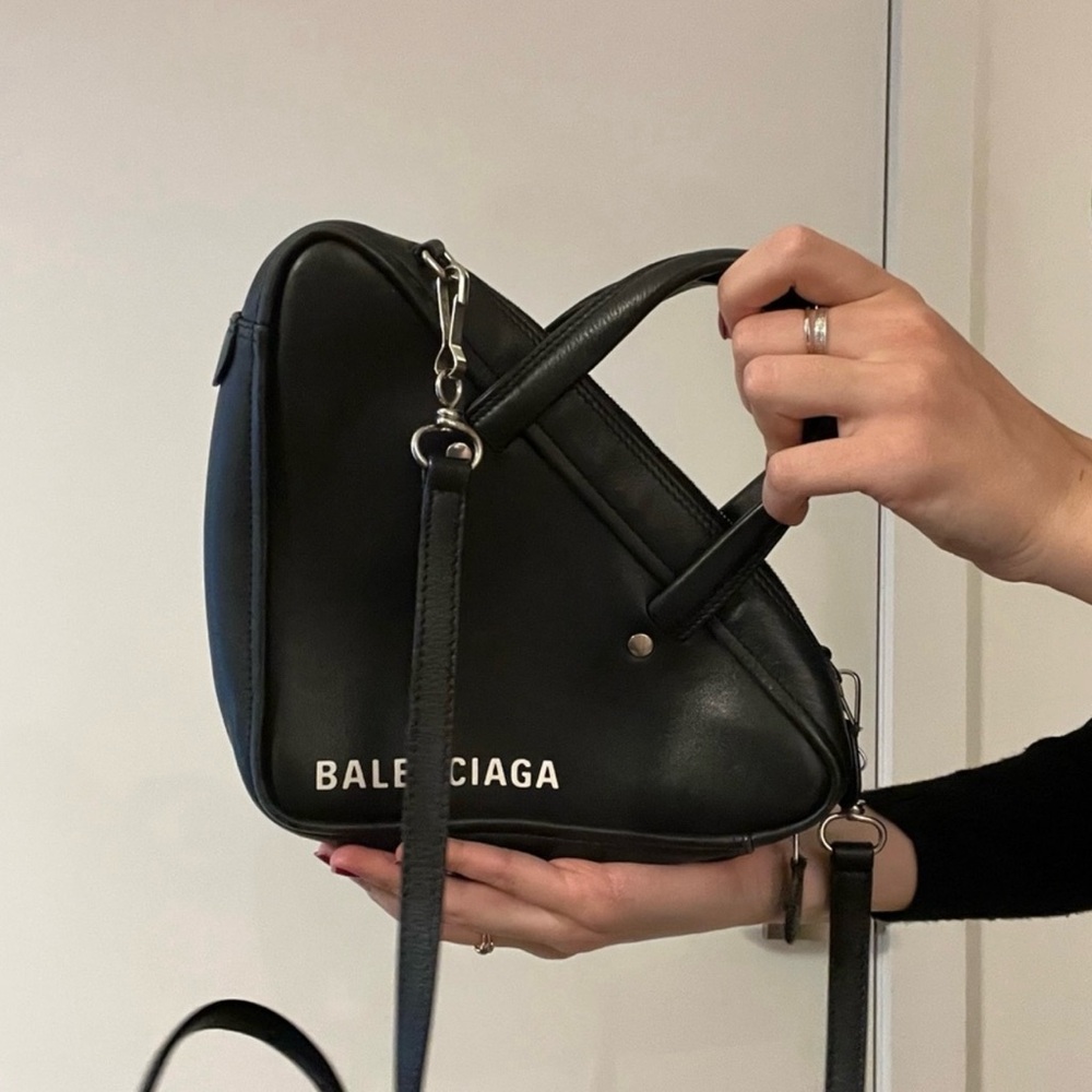 Balenciaga triangle shoulder Black Women's Bag